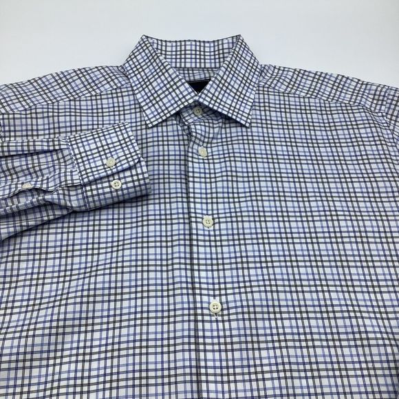 David Donahue Mens‎ Long Sleeve Button Up Shirt Size 16 34/35 - Picture 1 of 6